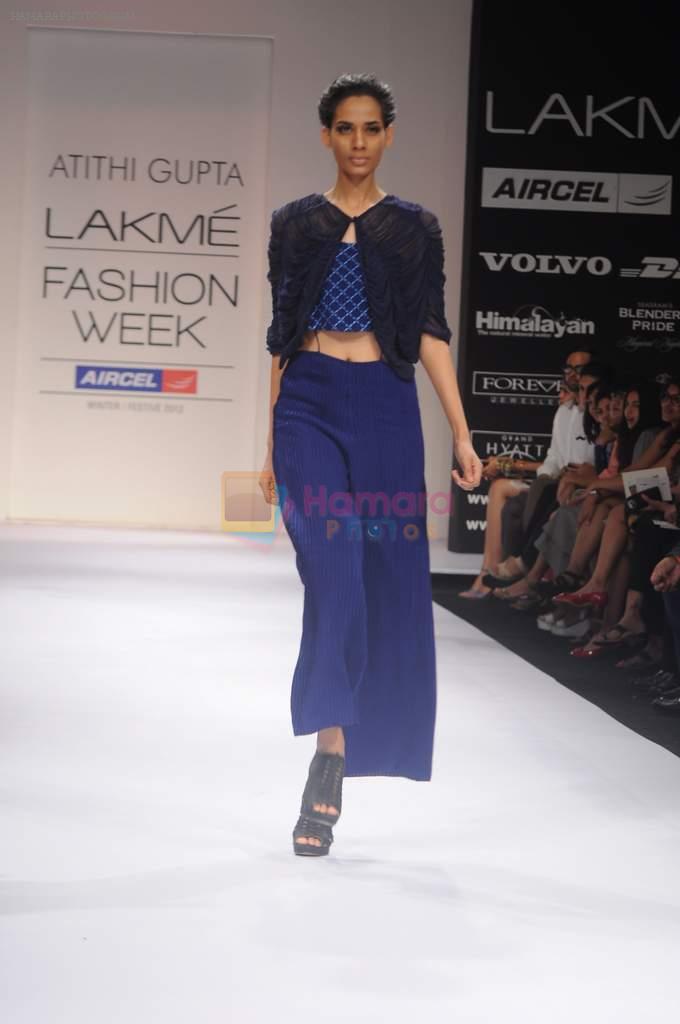 Model walk the ramp for Atithi Gupta show at Lakme Fashion Week 2012 Day 5 in Grand Hyatt on 7th Aug 2012