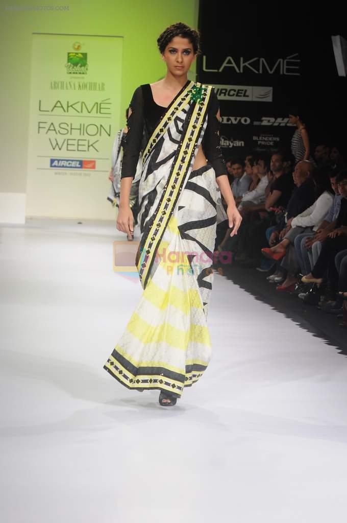 Model walk the ramp for Archana Kocchar show at Lakme Fashion Week 2012 Day 5 in Grand Hyatt on 7th Aug 2012