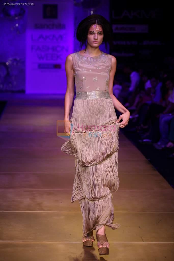 Model walk the ramp for Sanchita Ajjampur show at Lakme Fashion Week Day 4 on 6th Aug 2