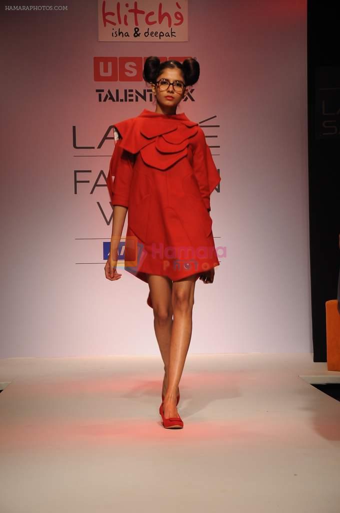 Model walk the ramp for Talent Box Kitch show at Lakme Fashion Week 2012 Day 5 in Grand Hyatt on 7th Aug 2012