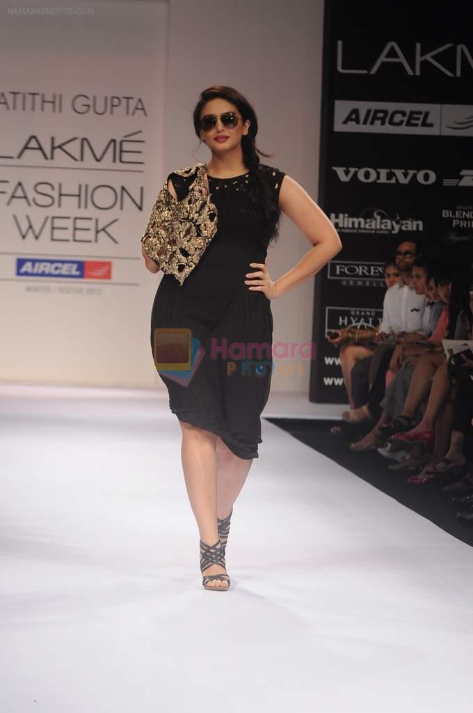 Model walk the ramp for Atithi Gupta show at Lakme Fashion Week 2012 Day 5 in Grand Hyatt on 7th Aug 2012