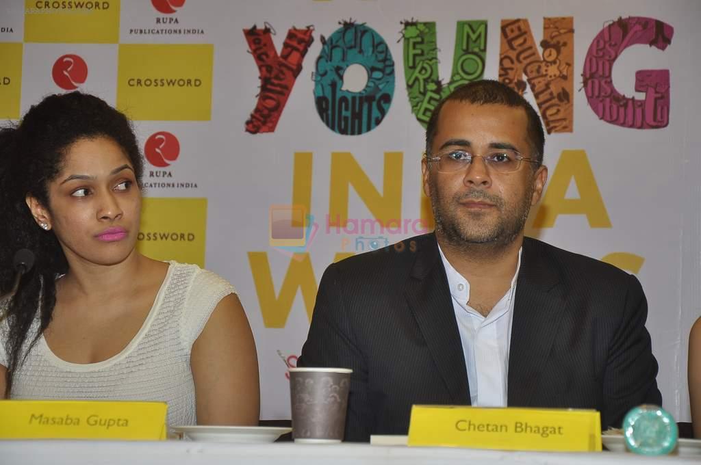 Masaba,Chetan at Chetan Bhagat's Book Launch - What Young India Wants in Crosswords, Kemps Corner on 9th Aug 2012