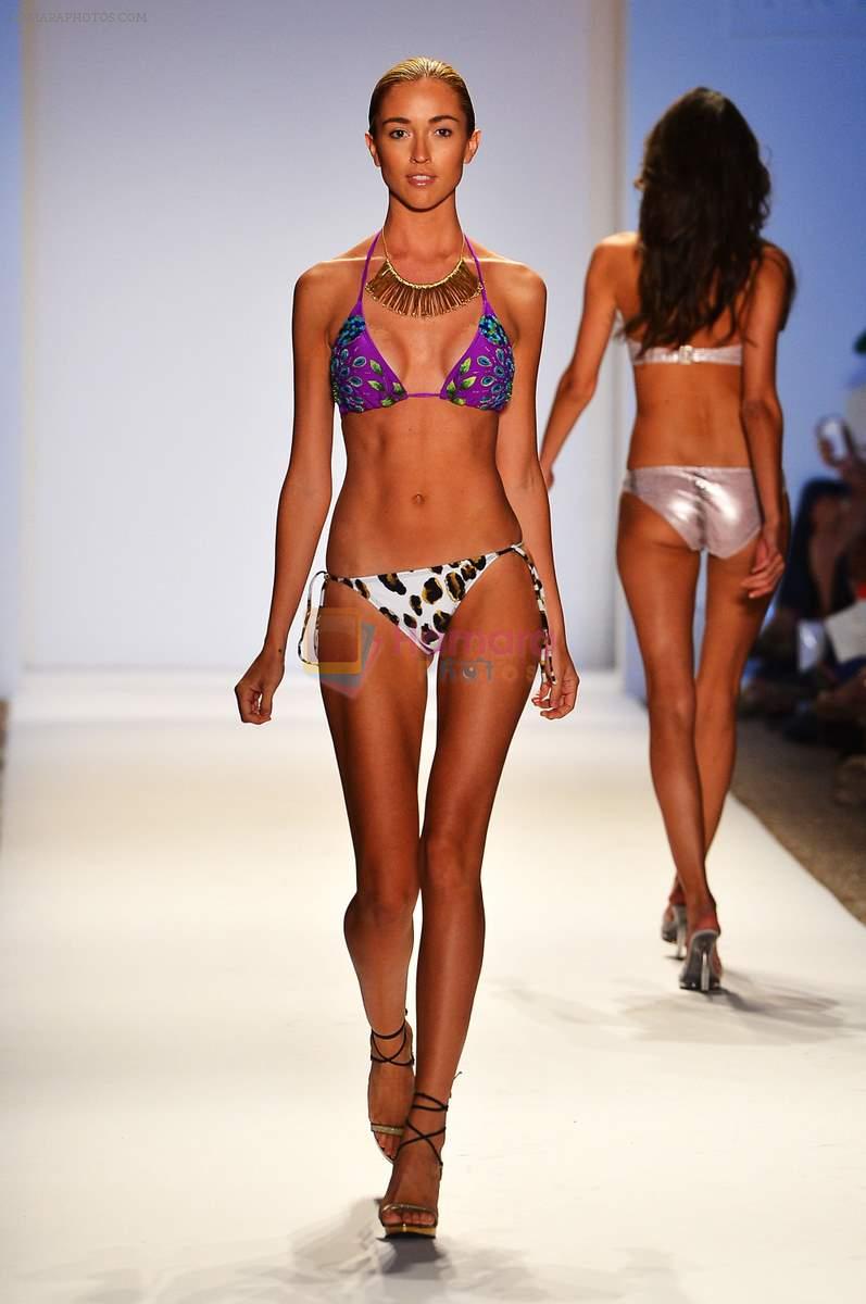Model walks the ramp for Mercedez Benz swim fashion week on 15th Aug 2012