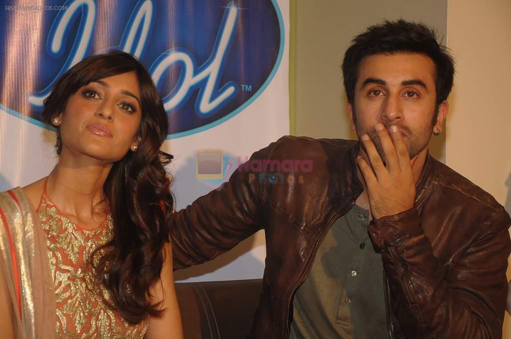 Ranbir Kapoor, Ileana D'Cruz on the sets of Indian Idol in Filmcity, Mumbai on 31st Aug 2012