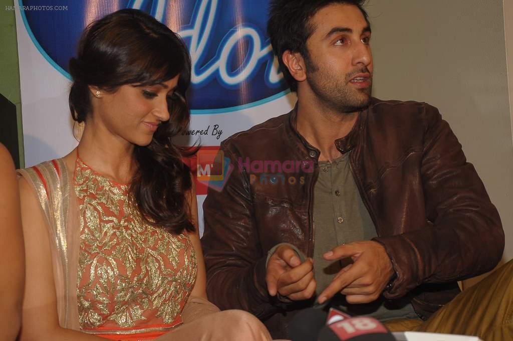 Ranbir Kapoor, Ileana D'Cruz on the sets of Indian Idol in Filmcity, Mumbai on 31st Aug 2012