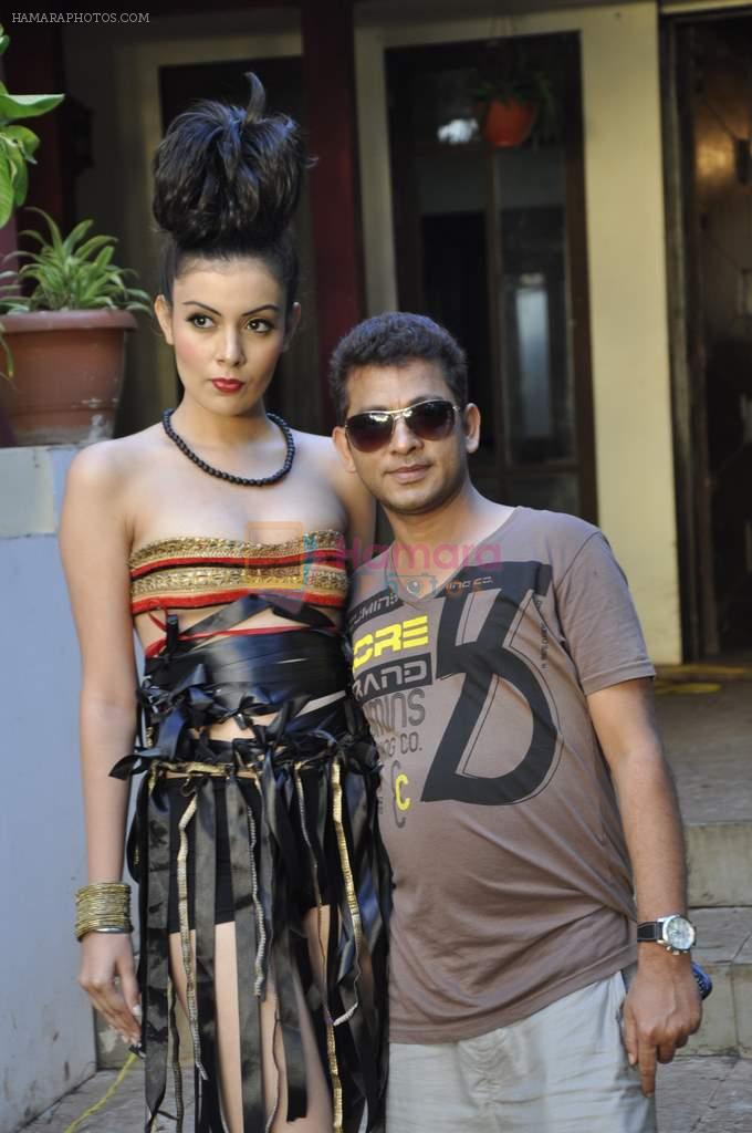 Designer Umair Zafar shoots with Femina Miss India finalist Ridhima Pai in Madh on 1st Sept 2012