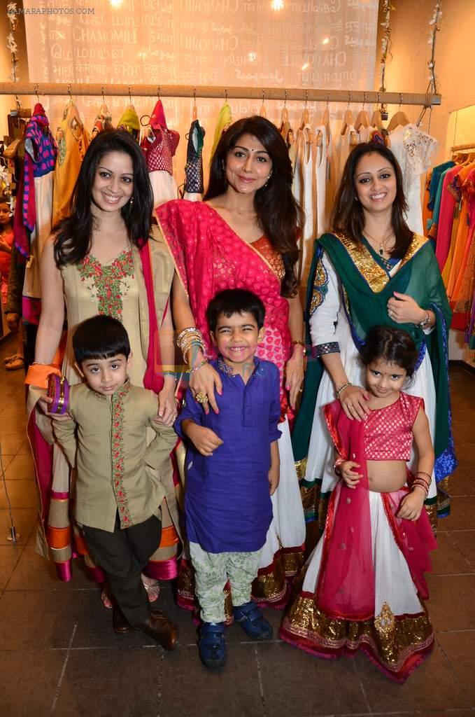 Oiendrila Ray, Kanchan Dhingra, Neelakshi Ray with their kid at Nee & Oink launch their festive kidswear collection at the Autumn Tea Party at Chamomile in Palladium, Mumbai ON 11th Sept 2012