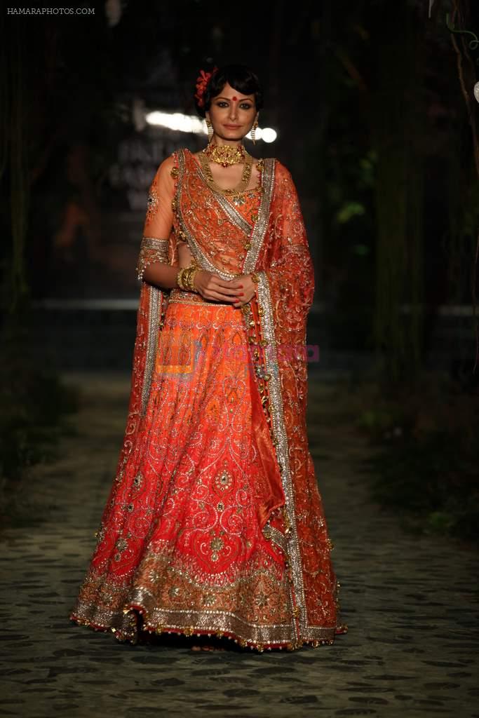 Model walk the ramp for Tarun Tahiliani show on the opening day of the Aamby Valley India Bridal Fashion Week 2012 on 12th Sept 2012