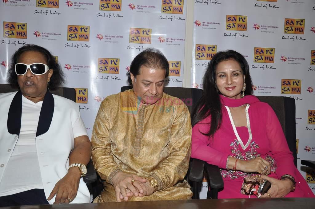 Anup Jalota, Poonam Dhillon, Ravindra Jain at Kripa Karo Bhagwan album launch in sa re gama office on 12th Sept 2012