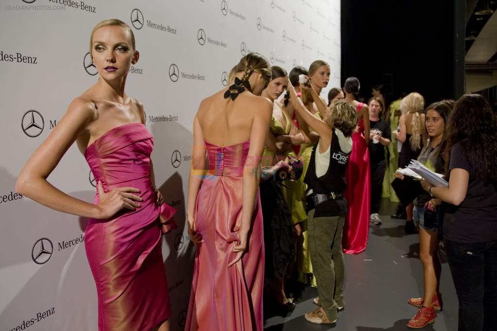 Model at Mercedes-Benz Madrid Fashion Week plus backstage Pictures