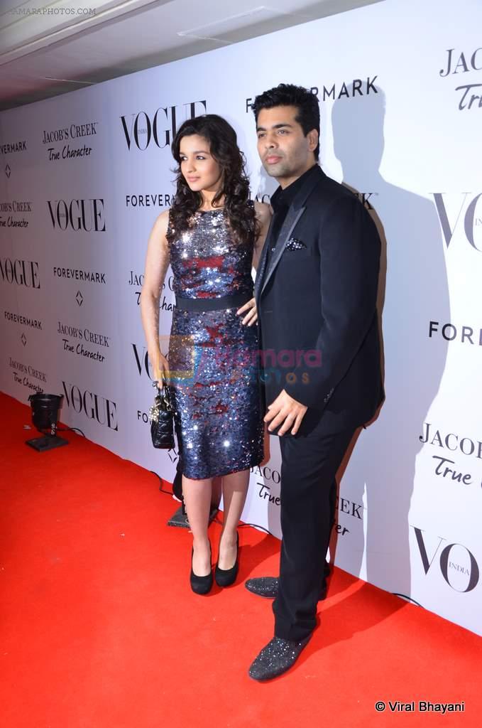 Karan Johar, Alia Bhatt at Vogue's 5th Anniversary bash in Trident, Mumbai on 22nd Sept 2012
