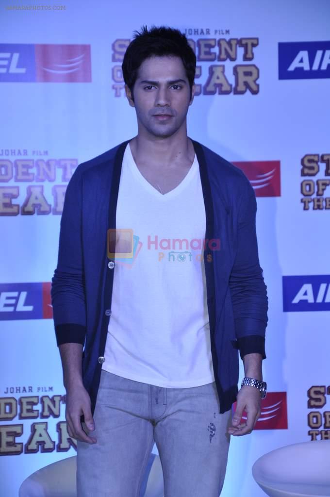 Varun Dhawan at Student of the year tie up with Aircel in Taj Hotel, Mumbai on 26th Sept 2012