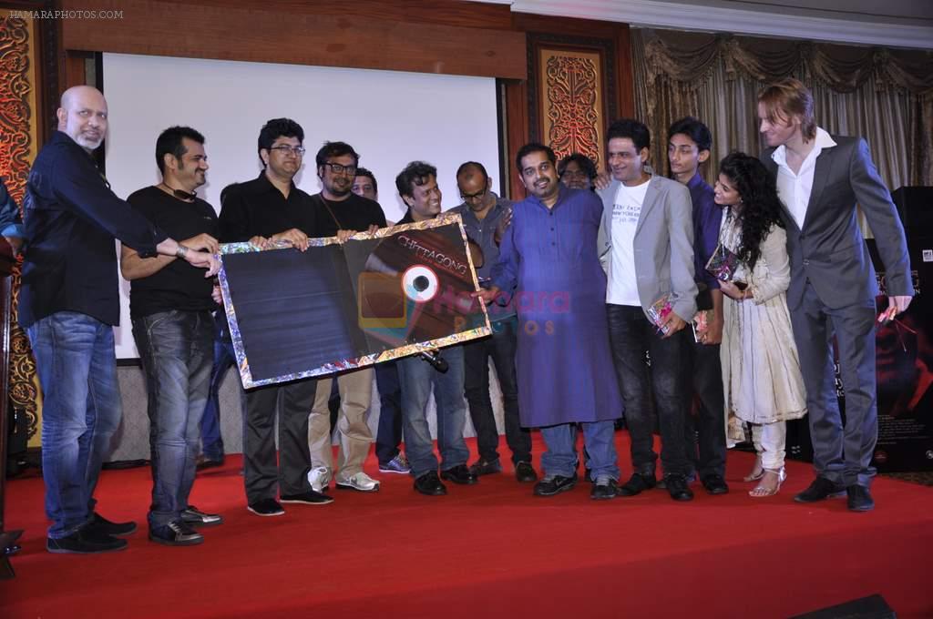Loy Mendonca,Ehsaan Noorani, Anurag Kashyap, Prasoon Joshi, Bedabrata Pain,Shankar Mahadevan,Manoj Bajpai, Alexx at Chittagong film music launch in Sea Princess,  Mumbai on 27th Sept 2