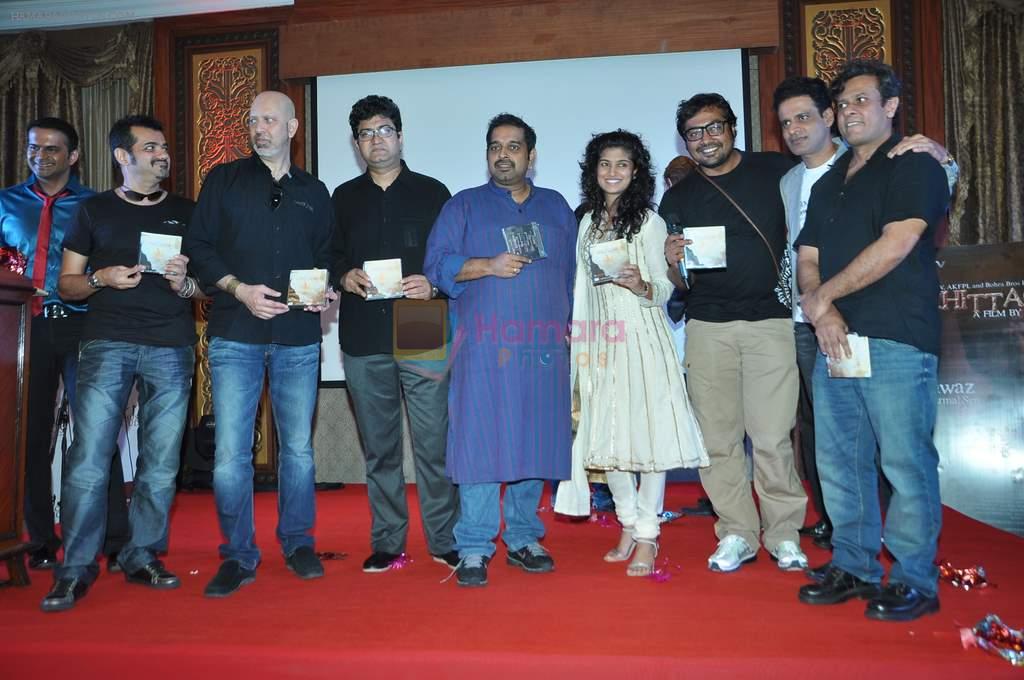 Loy Mendonca,Ehsaan Noorani, Anurag Kashyap, Prasoon Joshi, Bedabrata Pain,Shankar Mahadevan,Manoj Bajpai, Alexx at Chittagong film music launch in Sea Princess,  Mumbai on 27th Sept 2012