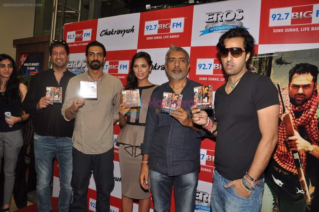 Arjun Rampal, Esha Gupta, Sulaiman Merchant, Prakash Jha, Salim Merchant  at the Audio release of Chakravyuh on 92.7 BIG FM on 3rd oct 2012
