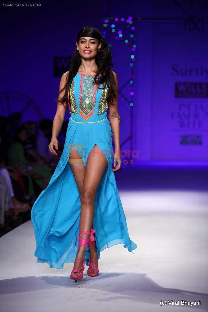 Sarah Jane Dias walk the ramp for Surily Goel Show at Wills Lifestyle India Fashion Week 2012 day 1 on 6th Oct 2012