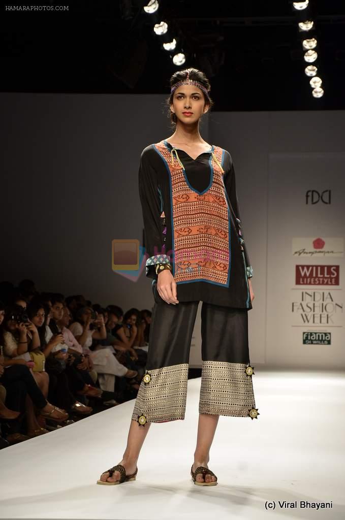 Model walk the ramp for Anupama Dayal Show at Wills Lifestyle India Fashion Week 2012 day 3 on 8th Oct 2012
