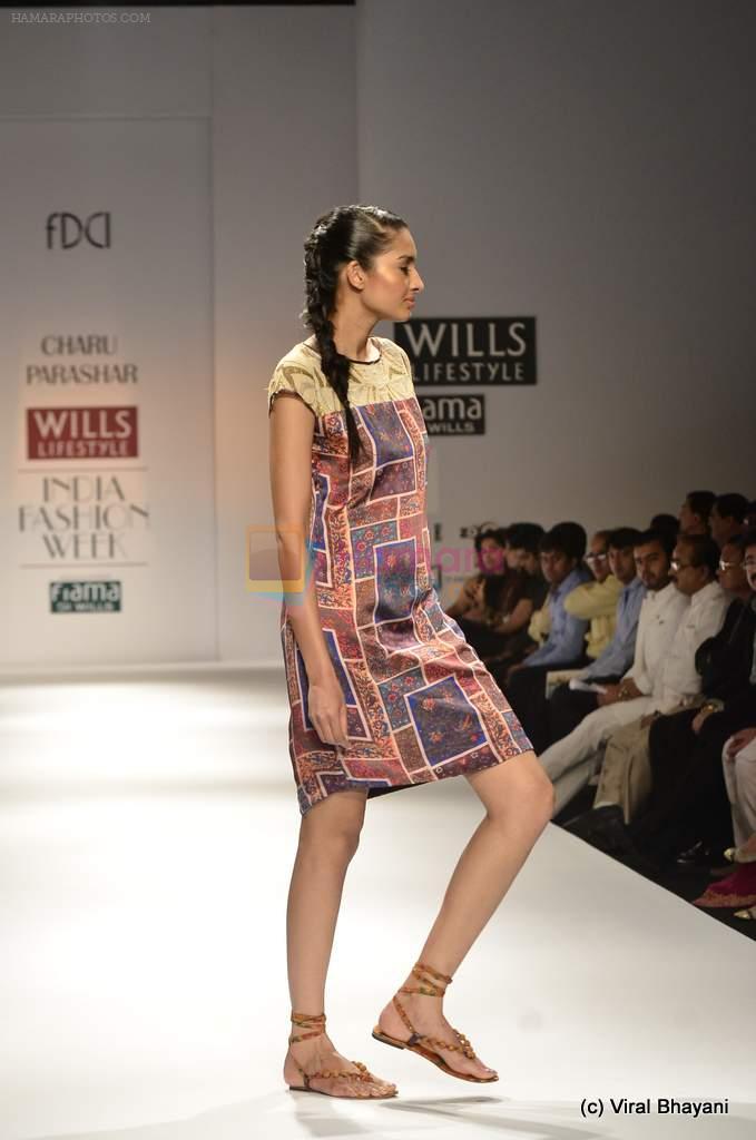 Model walk the ramp for Charu Parashar Show at Wills Lifestyle India Fashion Week 2012 day 5 on 10th Oct 2012