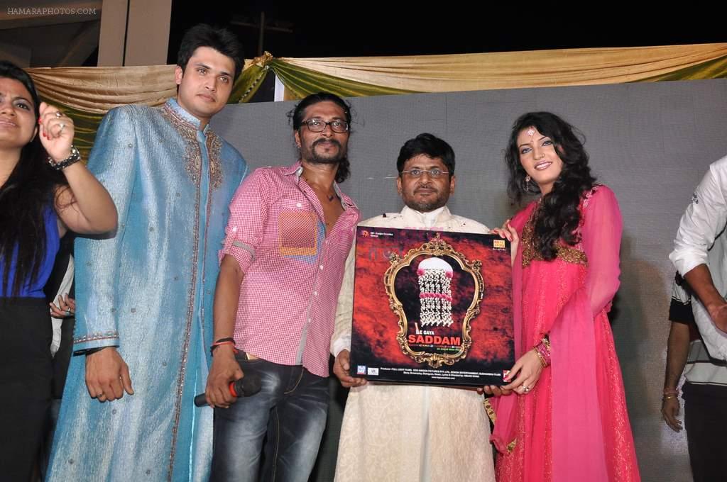 Raghuveer Yadav, Sufi Sayyad, Chirag Patil at the music launch of Le Gaya Saddam in Andheri, Mumbai on 15th Oct 2012
