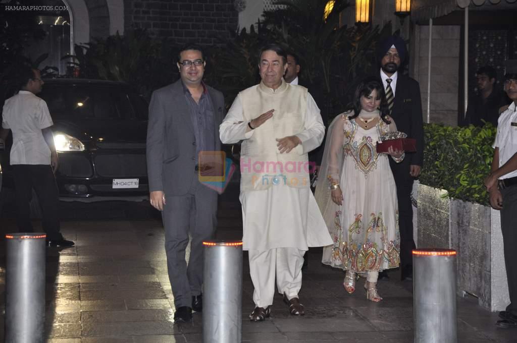 Randhir Kapoor at Saif Kareena wedding in Taj, Mumbai on 16th Oct 2012
