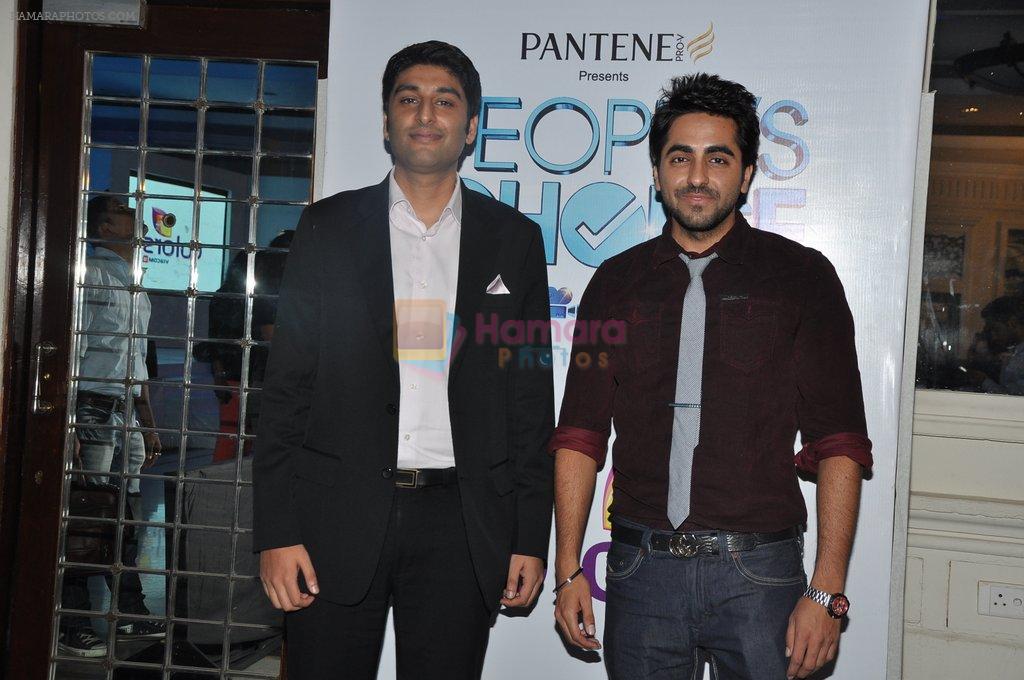 Ayushman Khurana, Akash Sharma at the launch of People's Choice Awards in ITC Grand Maratha, Mumbai on 17th Oct 2012