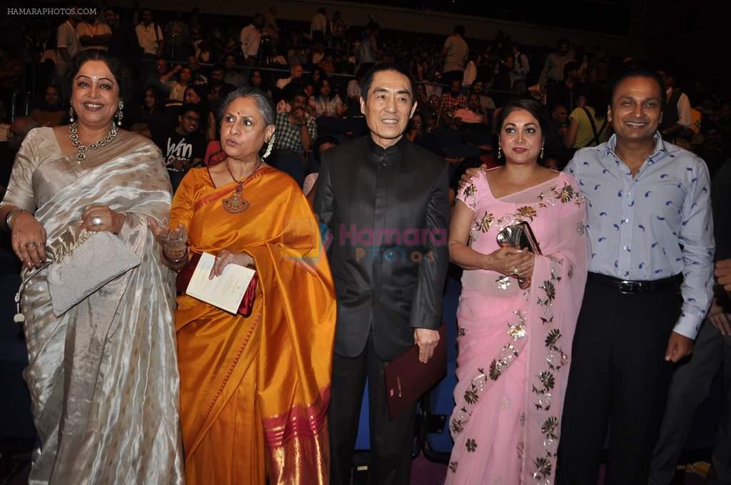 Kirron Kher, Jaya Bachchan, Tina Ambani, Anil Ambani at Mami film festival opening night on 18th Oct 2012