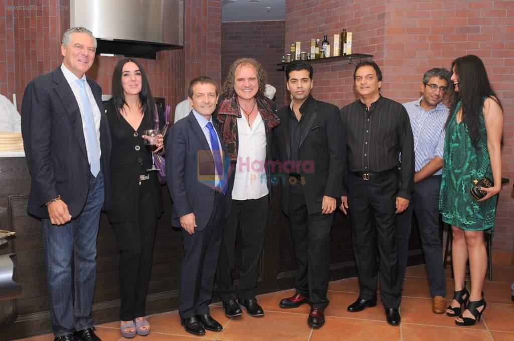 Vittorio Assaf, Elisabetta, Giampaolo Cutillo,Fabio Granato, Karan Johar & Sunil Kapur  at Serafina launch in Palladium, Mumbai on 19th Oct 2012