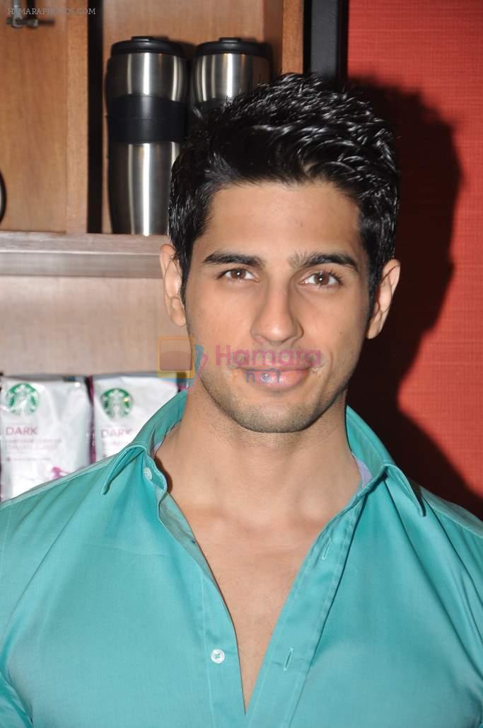 Siddharth Malhotra at Student of the year launch Starbucks new shop in Mumbai on 24th Oct 2012