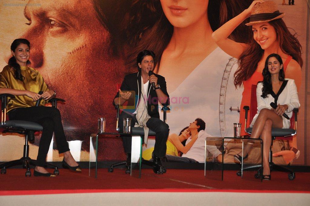 Shahrukh Khan, Katrina Kaif and Anushka Sharma at Jab Tak Hai Jaan press conference in Yashraj Studios, Mumbai on 29th Oct 2012
