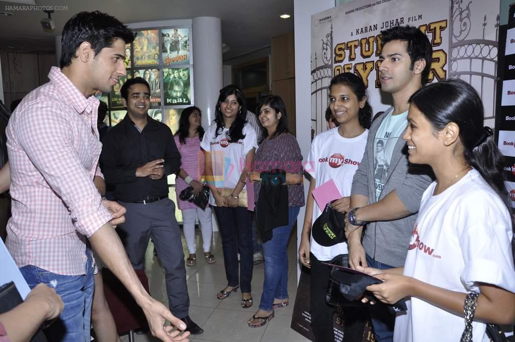 Varun Dhawan, Siddharth Malhotra with Student Of The Year team meets Book My Show contest winners in Dharma Office on 29th Oct 2012