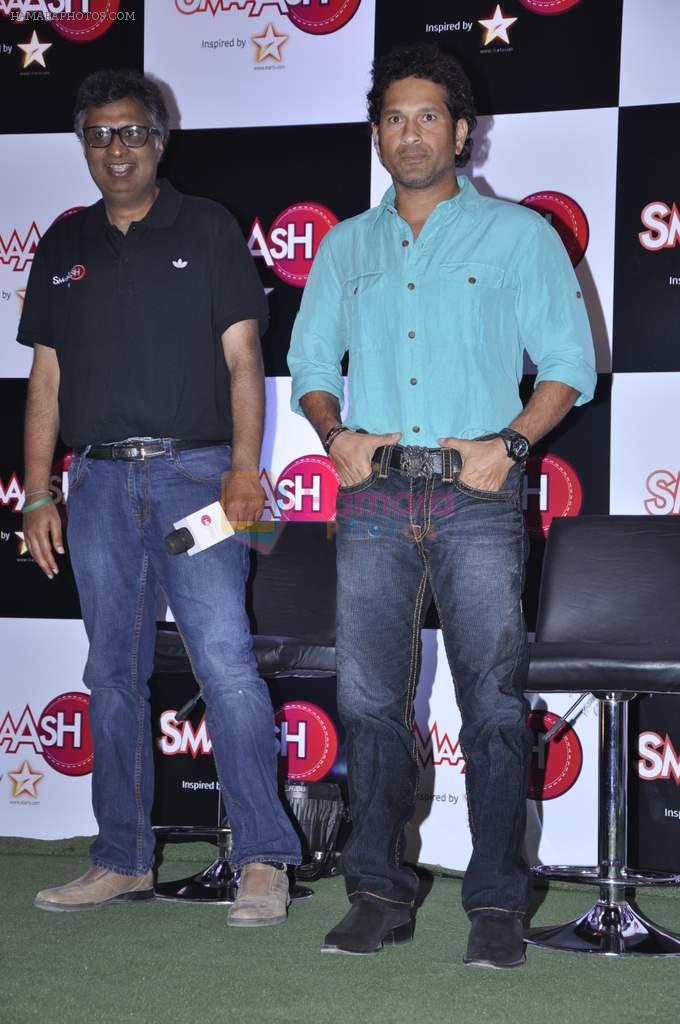 Sachin Tendulkar at SMAASH entertainment centre launch in Phoenix Mill, Mumbai on 5th Nov 2012