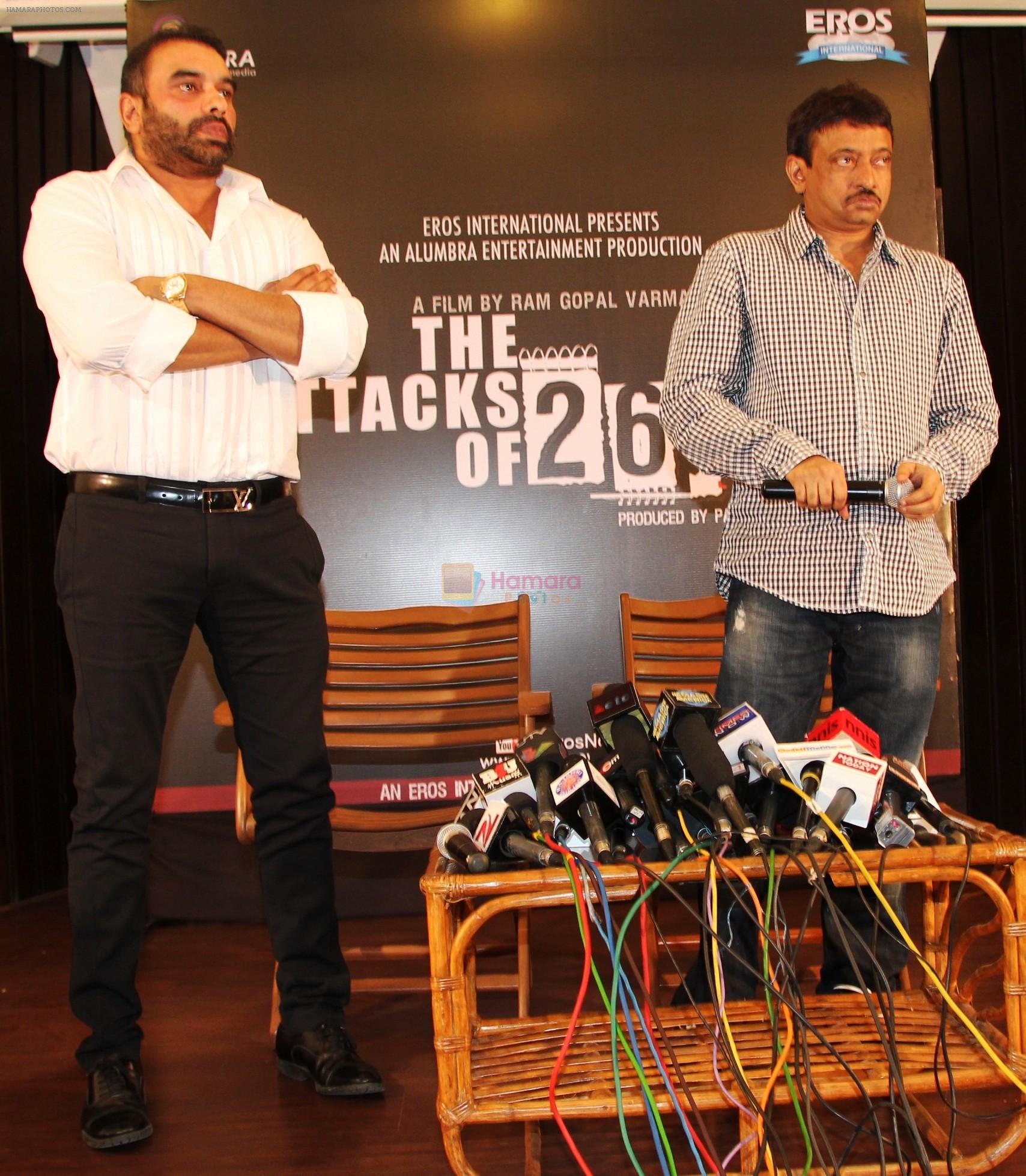 Parag Sanghavi and Ram Gopal Varma at the first look of The Attacks of 26-11 in Nehru Auditorium on 23rd Nov 2012