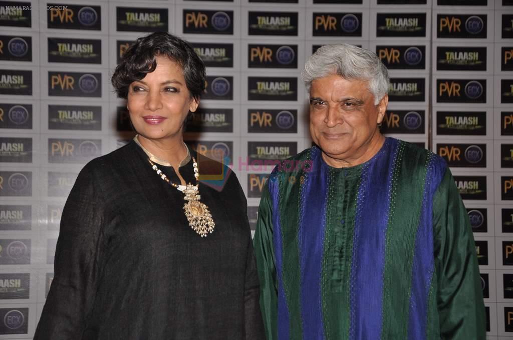 Shabana Azmi, Javed Akhtar at Talaash film premiere in PVR, Kurla on 29th Nov 2012
