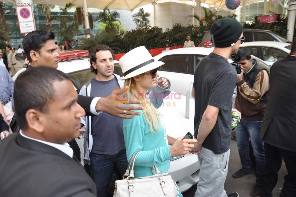 Paris Hilton arrives at Mumbai airport on 3rd Dec 2012