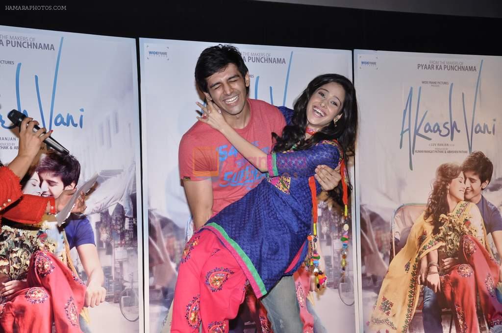 Kartik Tiwari, Nushrat Bharucha at Akashvani film trailer launch in Cinemax, Mumbai on 5th Dec 2012