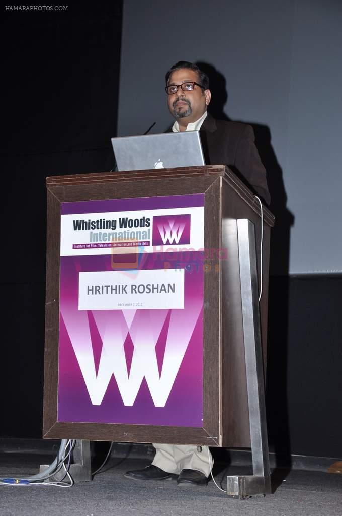 Hrithik Roshan at Whistling woods with Ghai in Filmcity, Mumbai on 7th Dec 2012