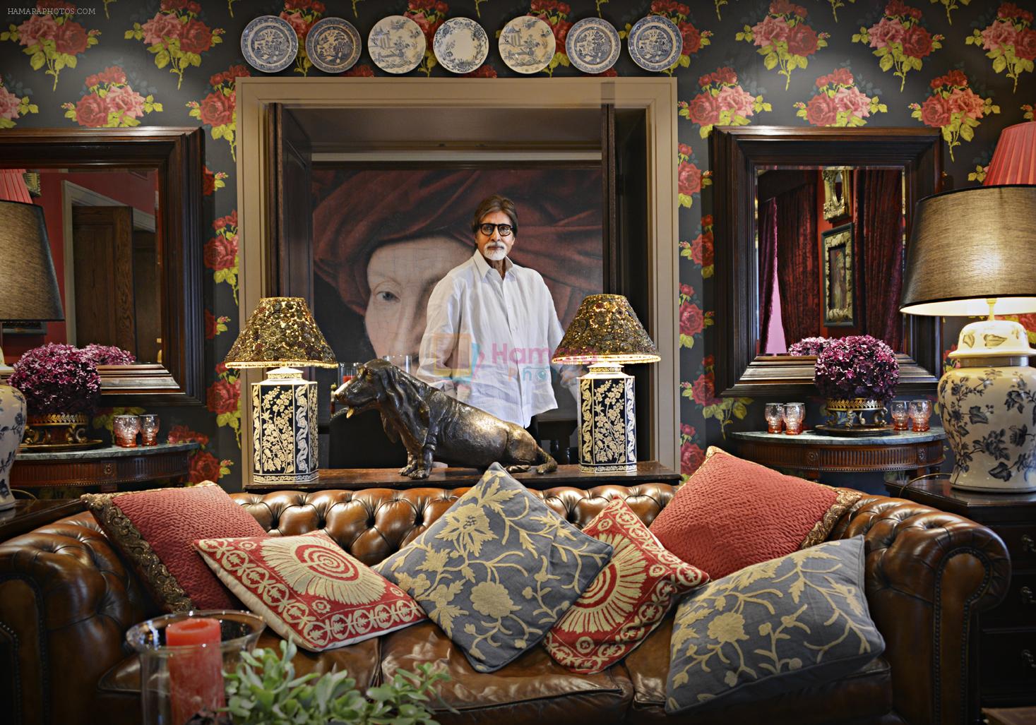 Amitabh Bachchan visits Cinema Suite at 51 Buckingham Gate, Taj Suites & Residencies, London designed by Sabyasachi Mukherjee