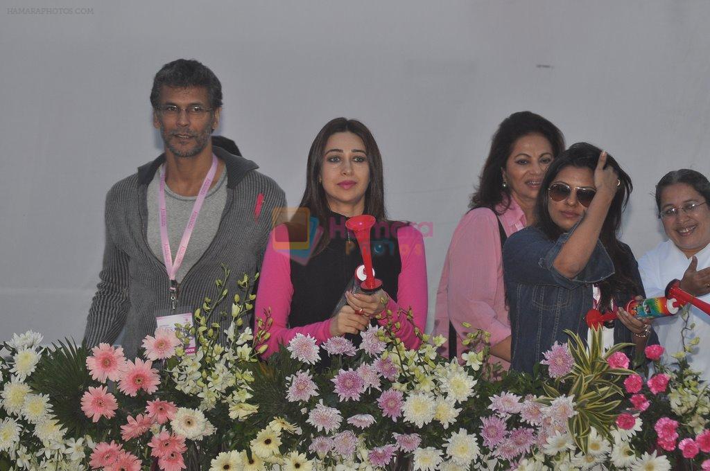 Karisma Kapoor, Milind Soman at Pinkathon Event on BKC, Mumbai on 16th Dec 2012