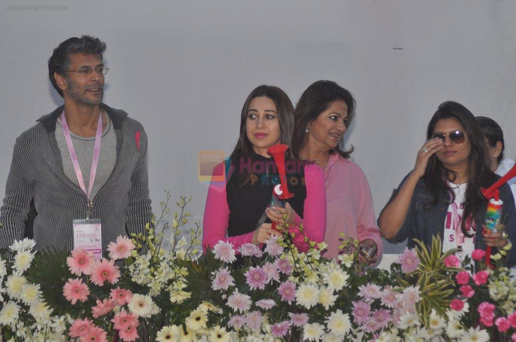 Karisma Kapoor, Milind Soman at Pinkathon Event on BKC, Mumbai on 16th Dec 2012