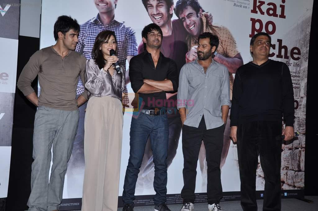 Amit Sadh, Amrita Puri, Sushant Singh Rajput, Abhishek Kapoor, Ronnie Screwvala at kai po che trailor launch in Cinemax, Mumbai on 20th Dec 2012