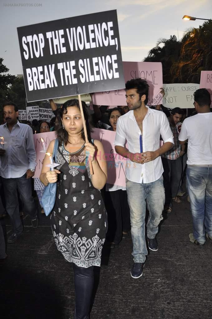 Jackky Bhagnani leads protest for Delhi rape incident in  Carter Road, Mumbai on 22nd Dec 2012