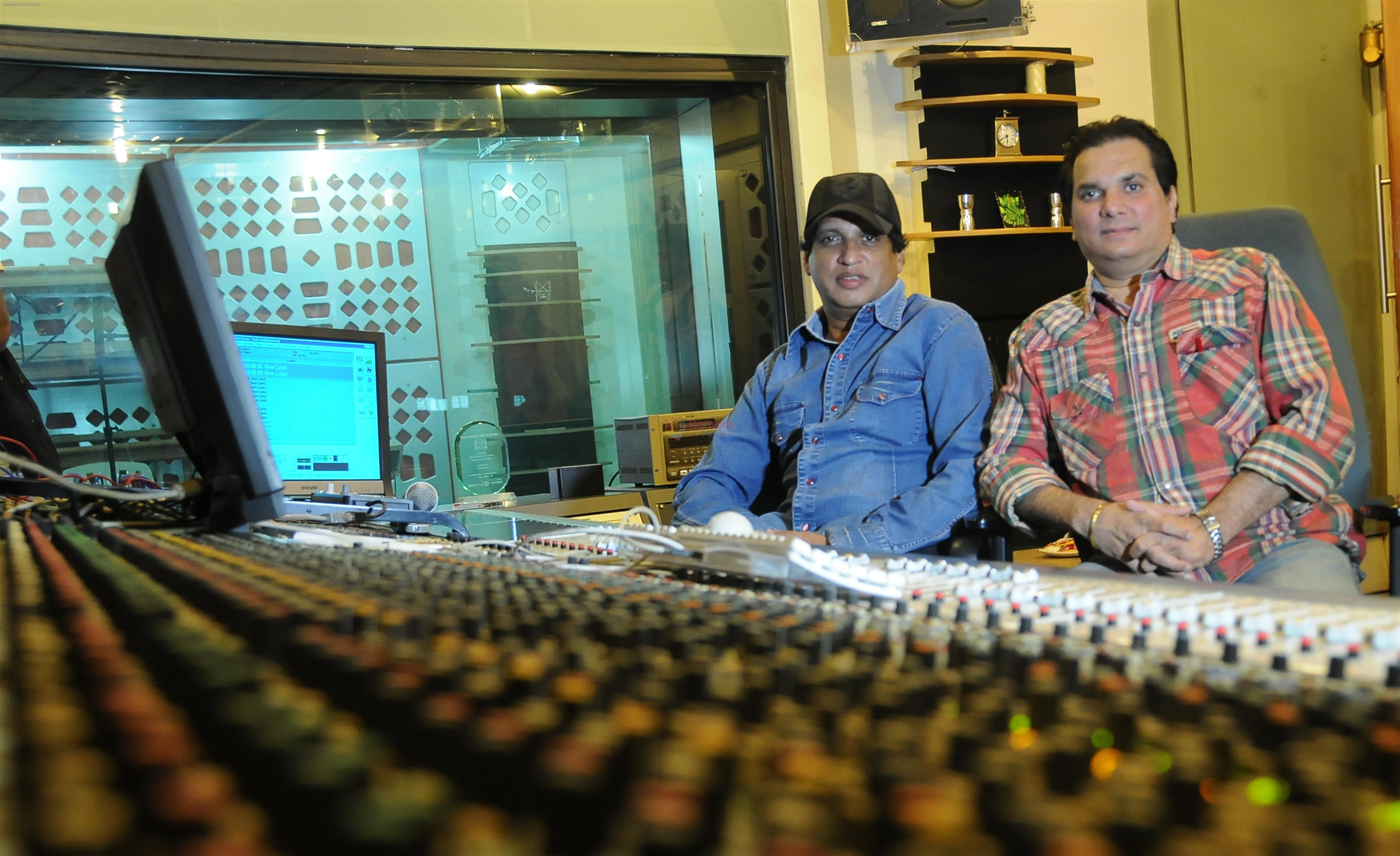Sunil Agnihotri with Lalit Pandit at the song recording of Sunil Agnihotri's film Balwinder Singh Famous Ho in Mumbai on 23rd Dec 2012