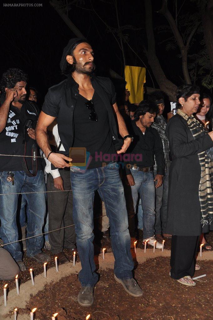 Ranveer Singh at the peace march for the Delhi victim in Mumbai on 29th Dec 2012