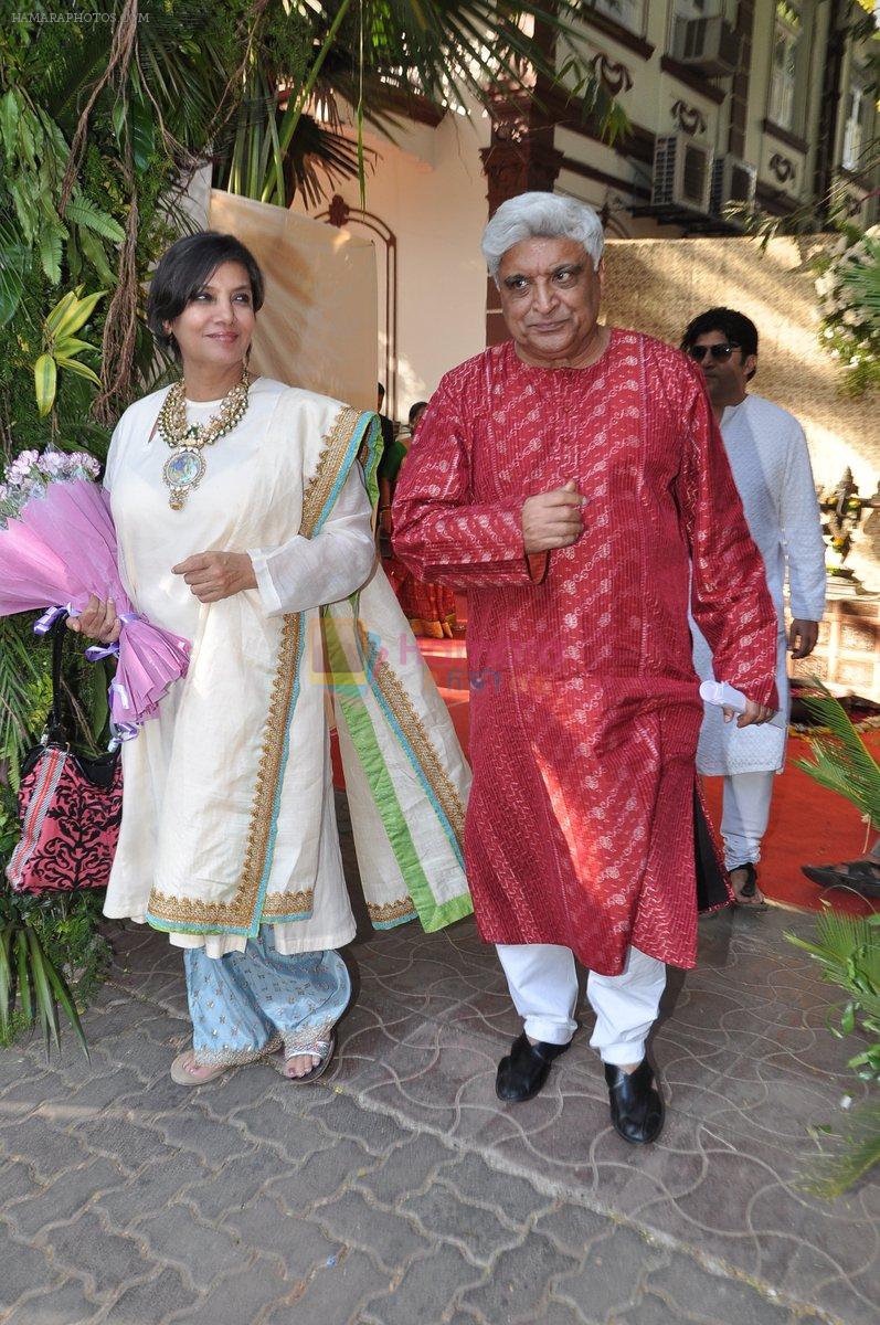 Shabana Azmi, Javed Akhtar at Shaad Ali's Wedding in Bandra, Mumbai on 6th Jan 2013