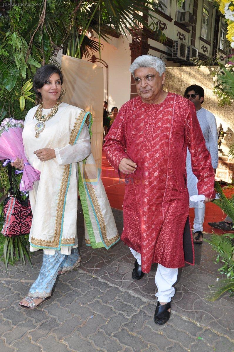 Shabana Azmi, Javed Akhtar at Shaad Ali's Wedding in Bandra, Mumbai on 6th Jan 2013