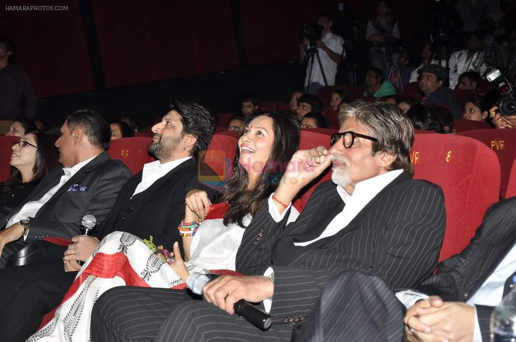 Amitabh Bachchan, Boman Irani, Arshad Warsi, Maria Goretti at the launch of the trailor of Jolly LLB film in PVR, Mumbai on 8th Jan 2013