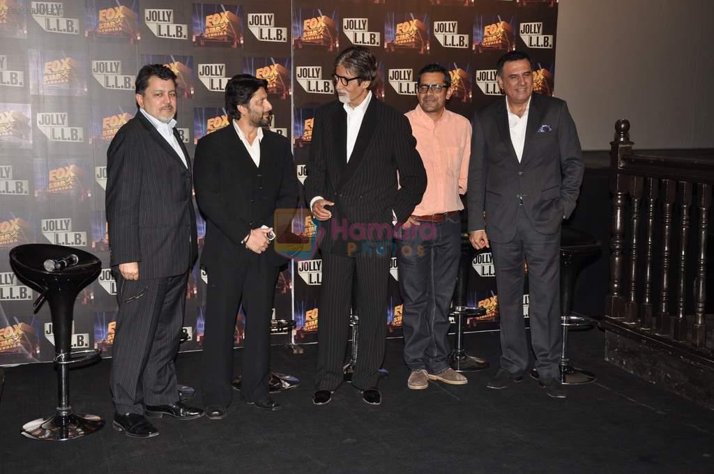 Amitabh Bachchan, Boman Irani, Arshad Warsi at the launch of the trailor of Jolly LLB film in PVR, Mumbai on 8th Jan 2013