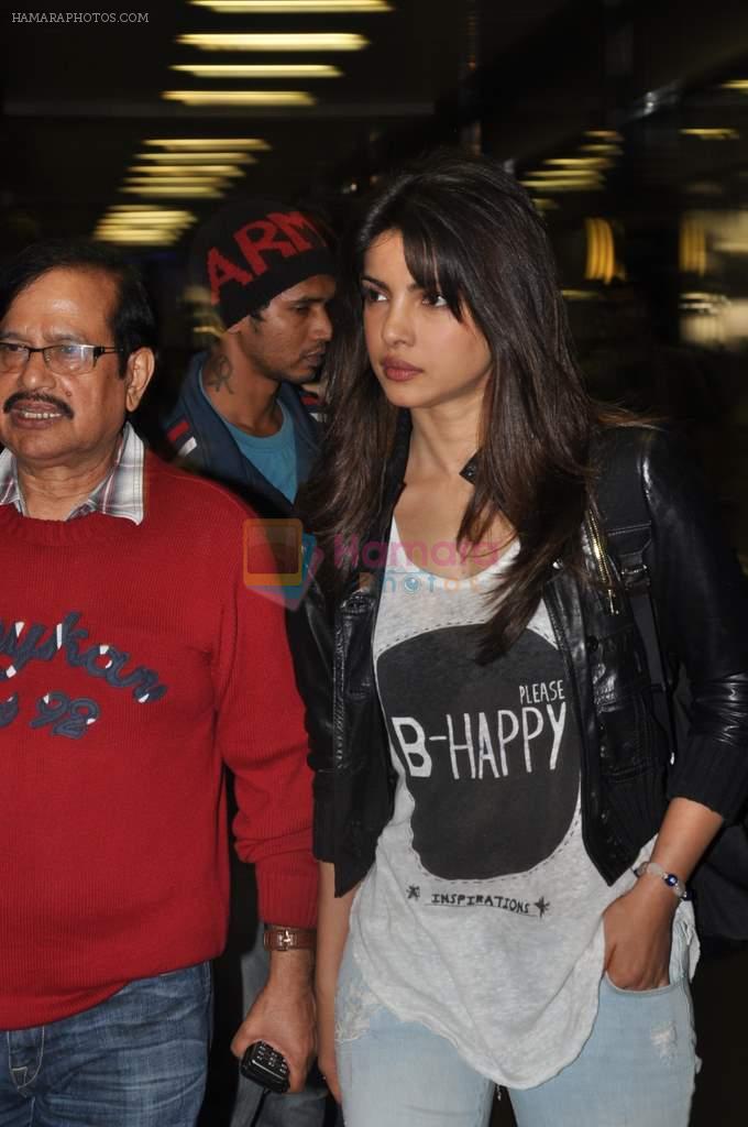 Priyanka Chopra returns from LA in Mumbai on 11th Jan 2013