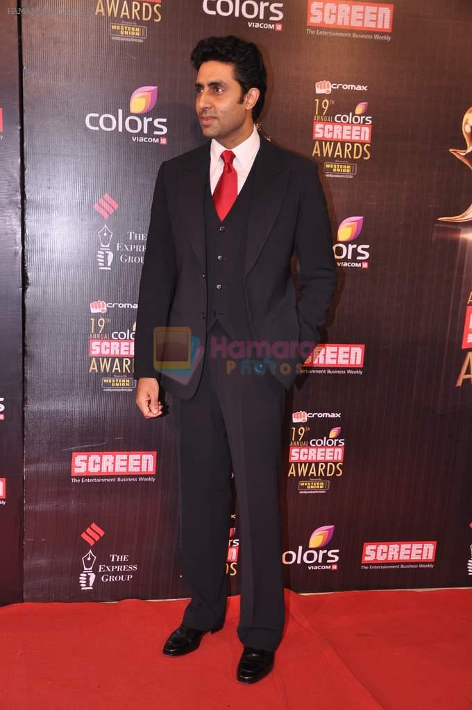 Abhishek Bachchan at Screen Awards red carpet in Mumbai on 12th Jan 2013