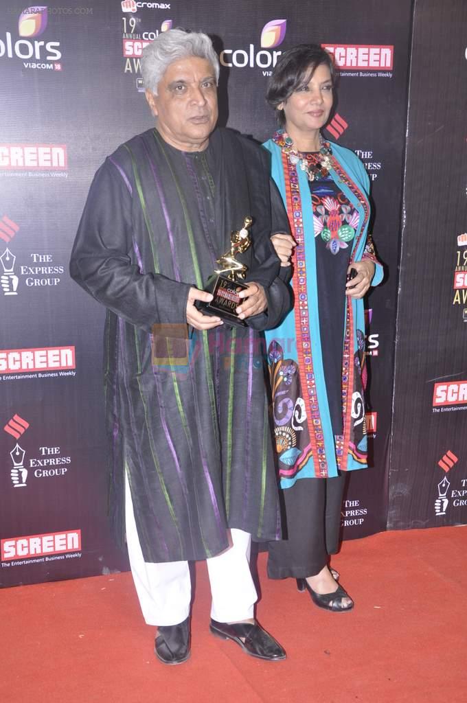 JAved Akhtar at Screen Awards red carpet in Mumbai on 12th Jan 2013